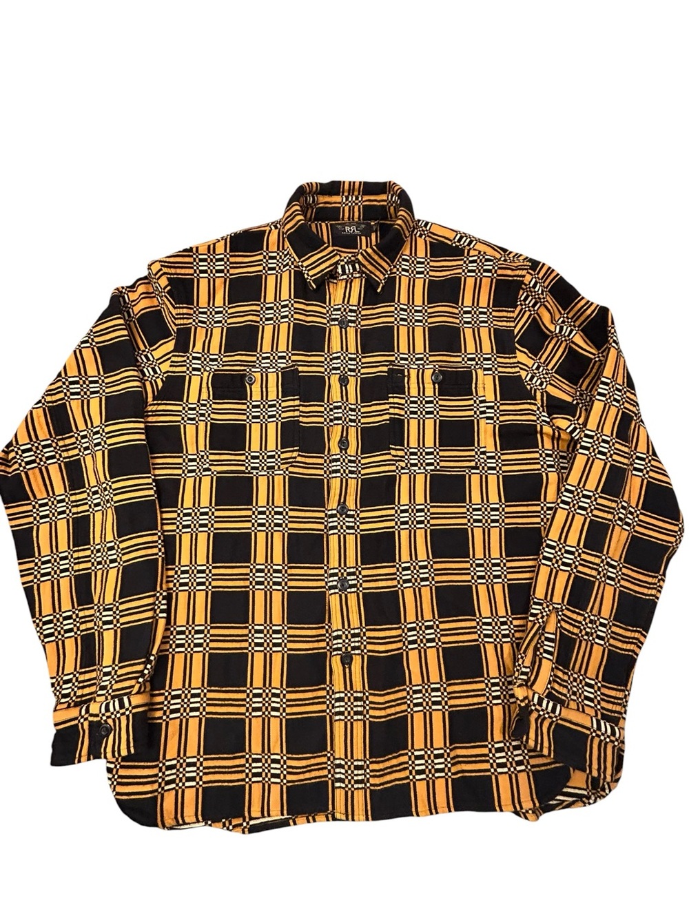 Ralph Lauren Double R RRL Farrell Canadian Jacquard Plaid Flannel VTG Workshirt
